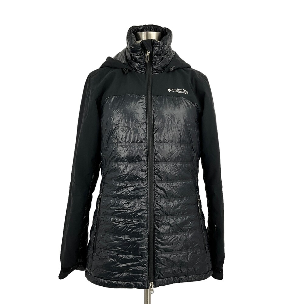 Columbia Size S Titanium Heatzone *READ* Omni-Heat 3D Jacket Black Hooded - Picture 1 of 15
